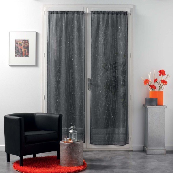 Antracitno sive prozirne zavjese u setu 2 kom 70x200 cm Filiane – douceur d'intérieur-image-2