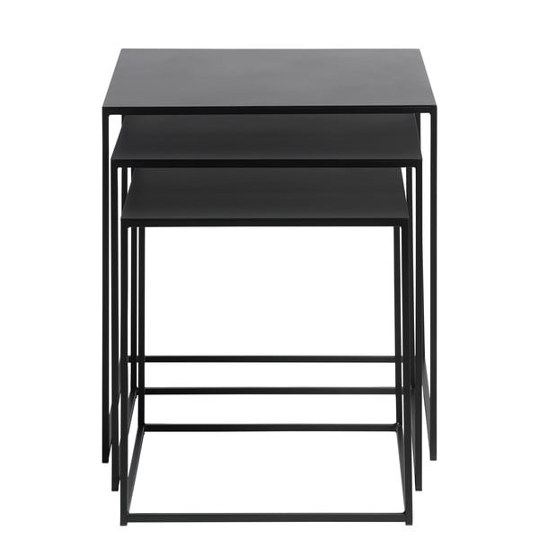 Crni metalni stolići za kavu u setu 3 kom 50x50 cm Pebble – Unique Furniture-image-3