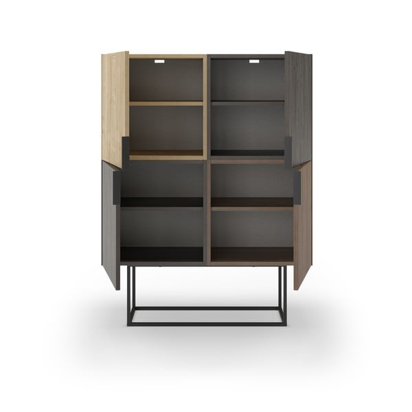 Smeđi/u prirodnoj boji ormarić u dekoru hrasta 100x130 cm Titan – Marckeric-image-2