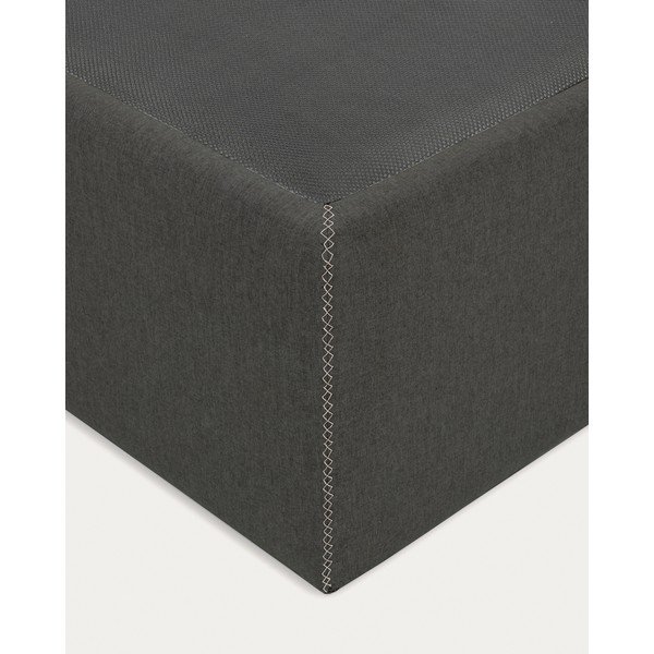 Crni tapecirani krevet s prostorom za odlaganje 90x190 cm Matters – Kave Home-image-3