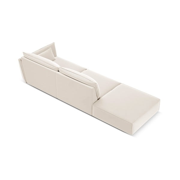 Bež baršunasta sofa s desnim kutom 264 cm Vanda – Mazzini Sofas-image-3