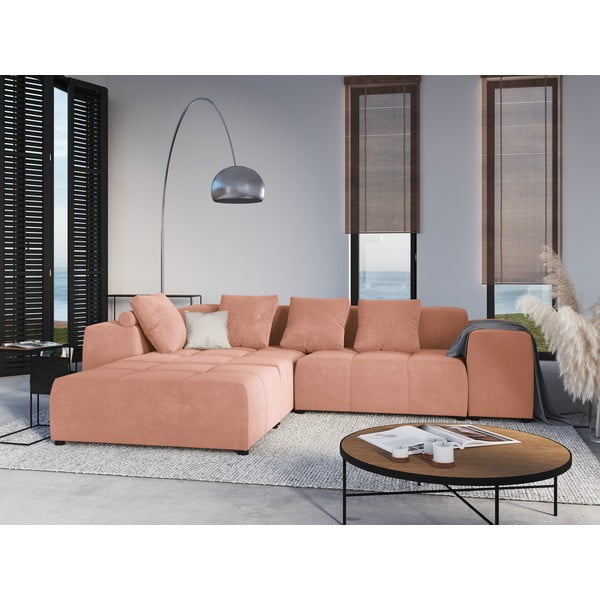 Ružičasti baršunasti jastuk za modularnu sofu Rome Velvet - Cosmopolitan Design-image-3