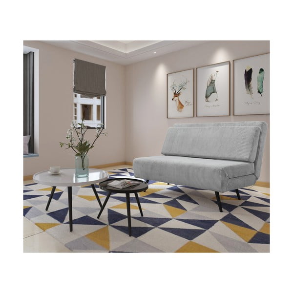 Svijetlo siva sklopiva sofa od samta 140 cm Mallory – Støraa-image-3