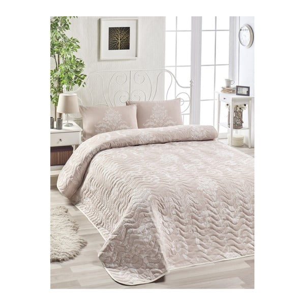 Set pamučnog pokrivača i 2 jastučnice Mijolnir Kralice Pink, 200 x 220 cm