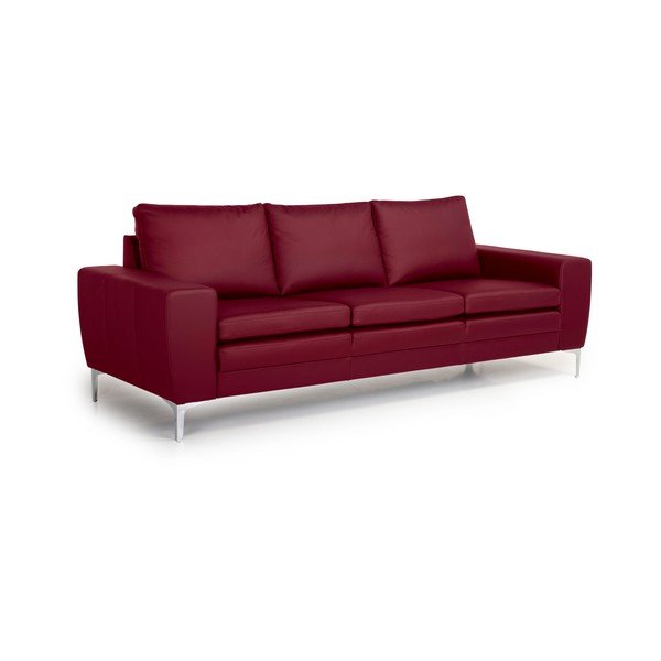 Crvena kožna garnitura Scandic Twigo, 227 cm-image-2