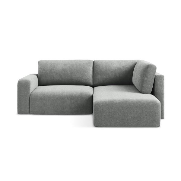 Siva sklopiva/s prostorom za odlaganje kutna garnitura od šenila (s desnim kutom/u obliku slova L) Kona – Makamii