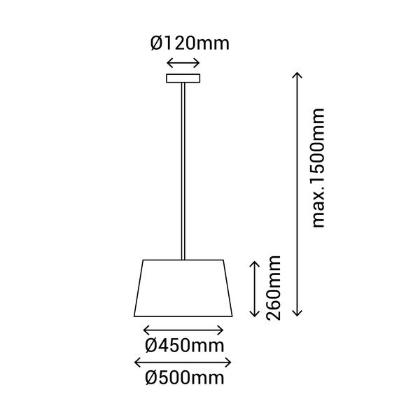 Siva viseća svjetiljka s tekstilnim sjenilom ø 50 cm – SULION-image-3
