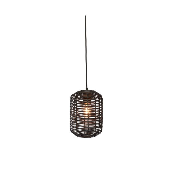 Crna viseća svjetiljka sa sjenilom od ratana ø 18 cm Tanami – Good&Mojo