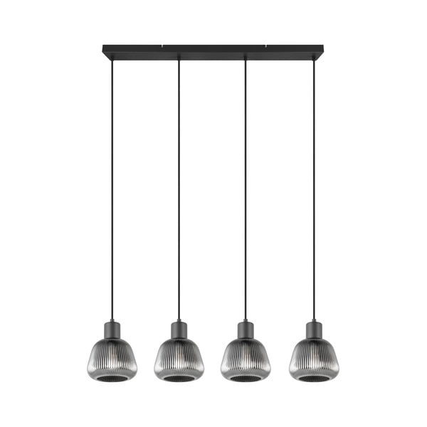 Crna viseća svjetiljka sa staklenim sjenilom ø 15 cm Tarifa – Trio