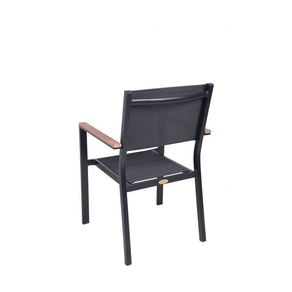 Tamno siva metalna vrtna stolica Cancun – Garden Pleasure-image-2