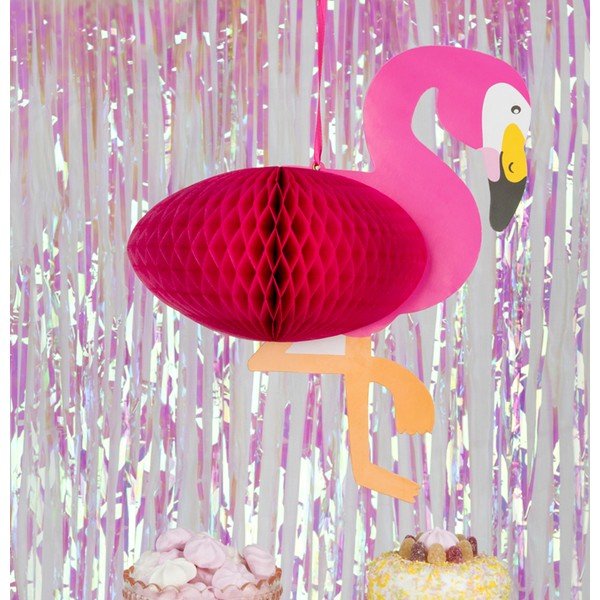 Viseći papirnati ukras Rex London Flamingo Honeycomb-image-1