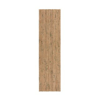 Zelena/u prirodnoj boji obostrana/ručno rađena jutena staza 60x230 cm Jute Boucle Green – Flair Rugs