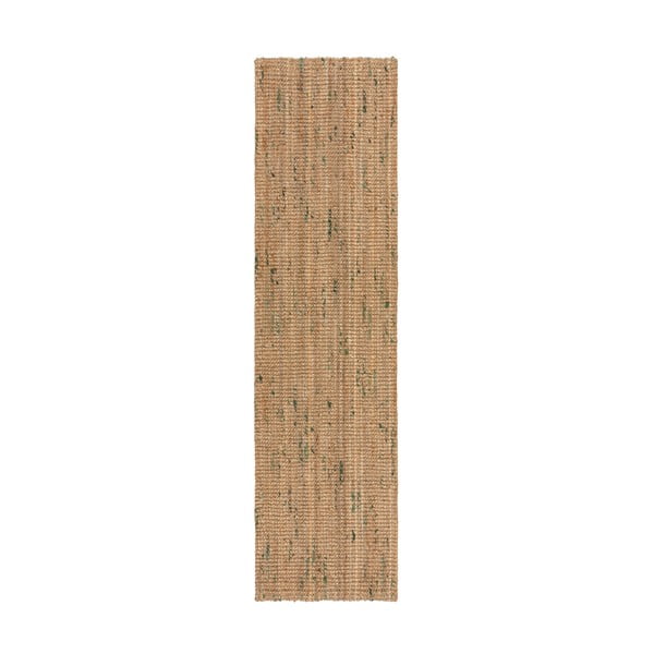 Zelena/u prirodnoj boji obostrana/ručno rađena jutena staza 60x230 cm Jute Boucle Green – Flair Rugs