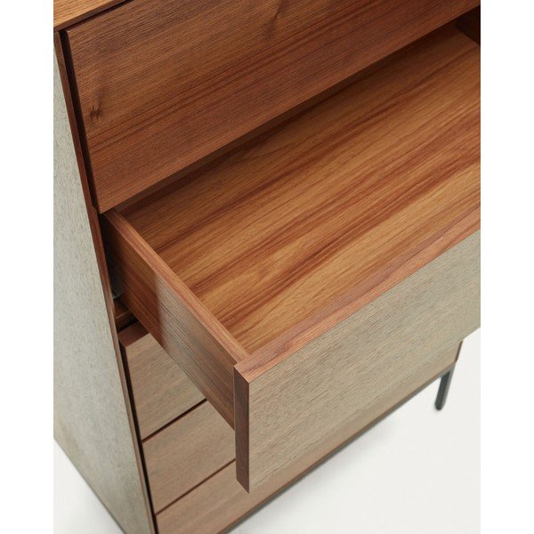 Visoka komoda u dekoru oraha u prirodnoj boji 60x114 cm Vedrana – Kave Home-image-4