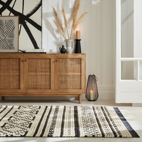 Crno-bijeli tepih 160x230 cm Sabri – Flair Rugs-image-1