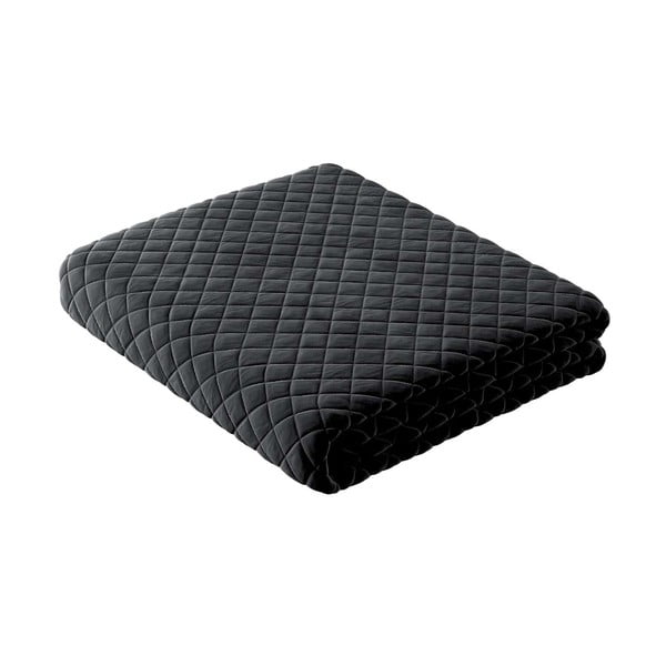 Crni prošiveni prekrivač za bračni krevet 170x210 cm Posh Velvet - Yellow Tipi
