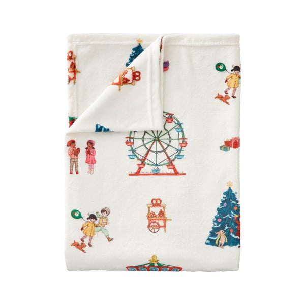 Bijela deka za bebe od mikropliša 150x200 cm Christmas Fairground – Belle & Boo