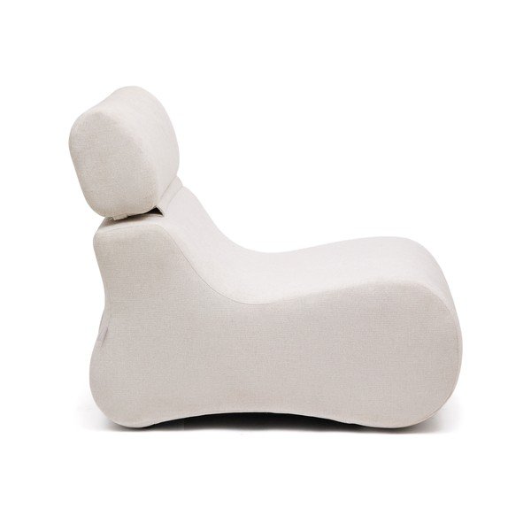 Bijela/svijetlo ružičasta fotelja od šenila Club – Kave Home-image-2