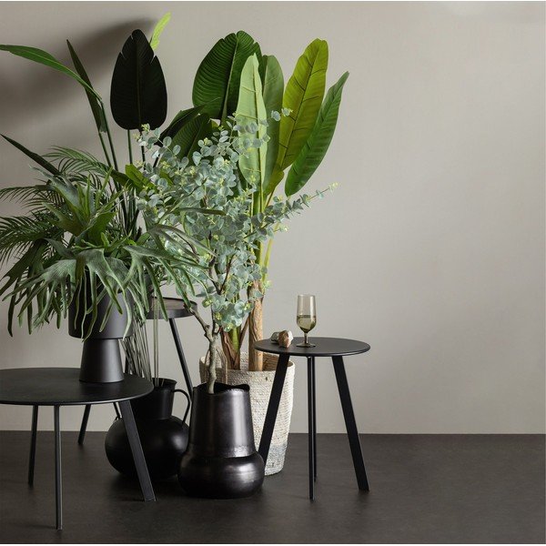 Crni vrtni pomoćni stol WOOOD Fer, ø 70 cm-image-1