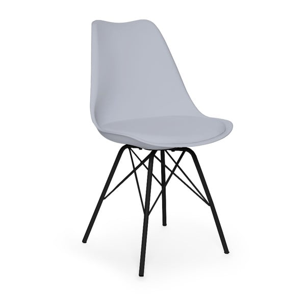 Siva stolica s crnim metalnim postoljem Bonami Essentials Eco