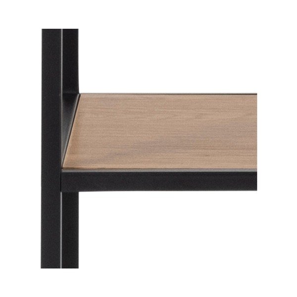 Crna/u prirodnoj boji biblioteka u dekoru hrasta 135x185 cm Seaford – Actona-image-4