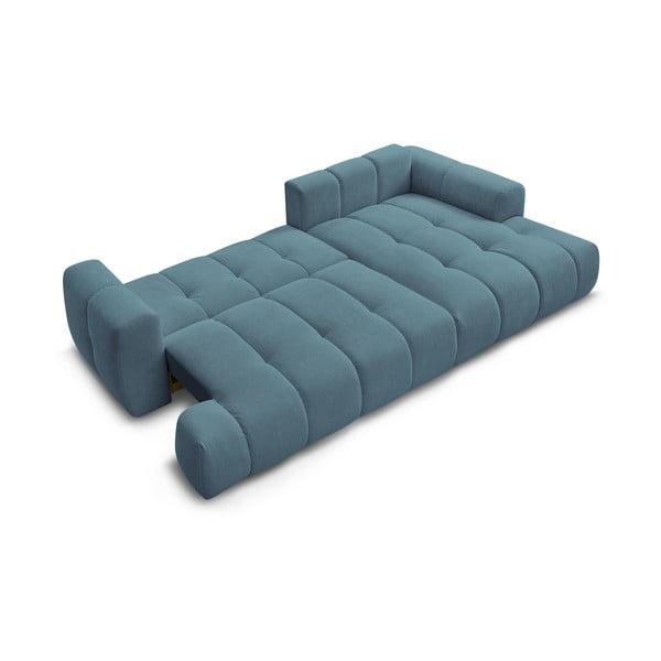 Plava sklopiva/s prostorom za odlaganje kutna garnitura (s desnim kutom/s ležaljkom) Fuji – Bobochic Paris-image-4