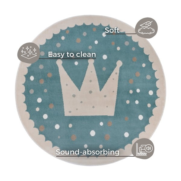 Plavi dječji tepih ø 140 cm Crown – Hanse Home-image-4