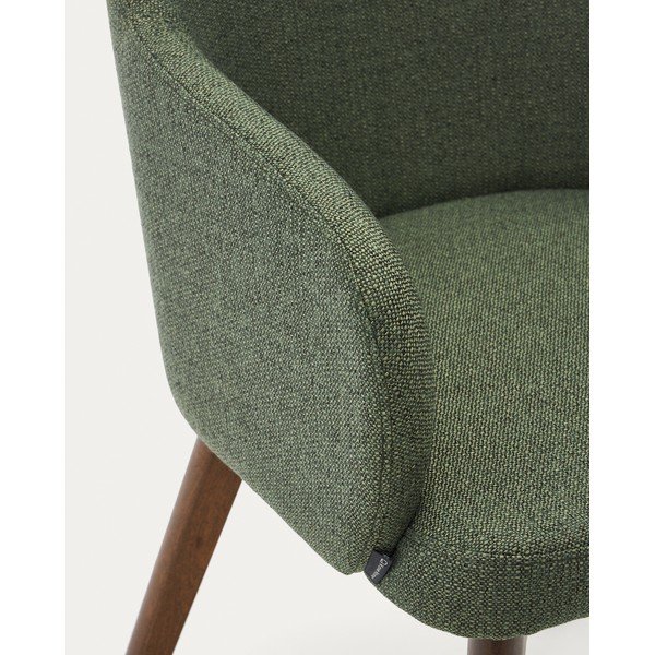 Tamno zelena podstavljena blagovaonska stolica s naslonima za ruke Nelida – Kave Home-image-3