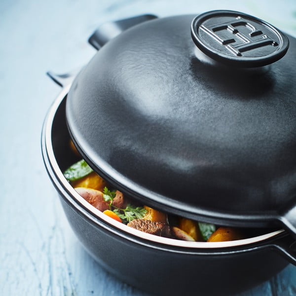 Papar crni ovalni lonac s poklopcem Emile Henry Delight, 4 l-image-1