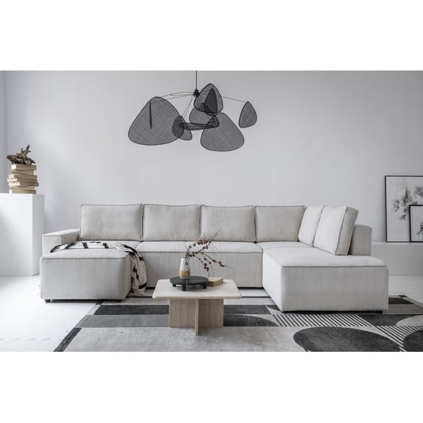 Bijela sklopiva kutna garnitura od samta (s desnim kutom/u obliku slova "U") Brave Dave – Miuform-image-4