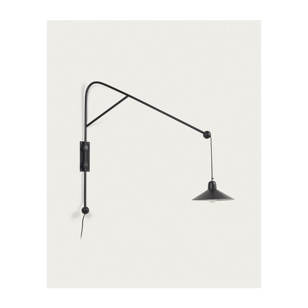 Crna zidna lampa ø 30 cm Eleazar – Kave Home-image-2