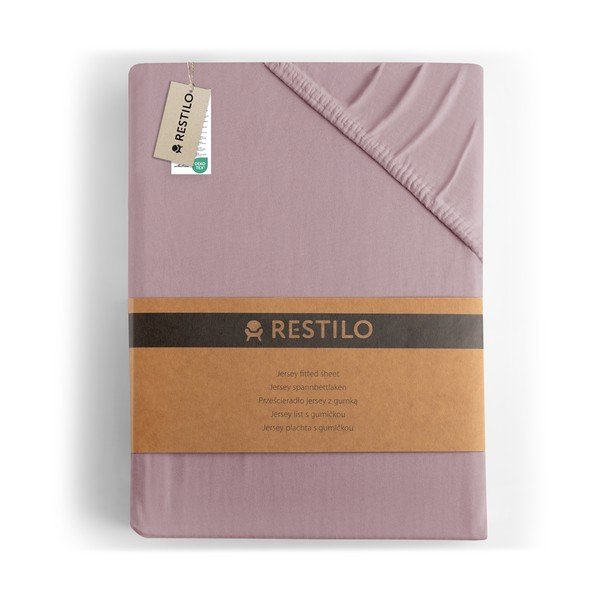 Prljavo roza plahta s gumom od jeseya 90x200 cm Amber – Restilo-image-4