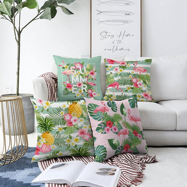 Set od 4 ukrasne jastučnice Minimalist Cushion Covers Summer Vibes, 55 x 55 cm
