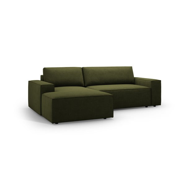 Tamno zelena sklopiva kutna garnitura od bouclé tkanine (s lijevim kutom) Jodie – Micadoni Home-image-2