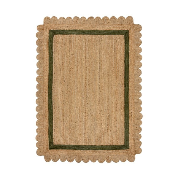 Tamno zeleni/u prirodnoj boji ručno rađen juten tepih 120x170 cm Grace Green – Flair Rugs