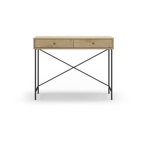 Pomoćni stol s pločom stola u dekoru hrasta u prirodnoj boji 35x110 cm Titan – Marckeric-image-4