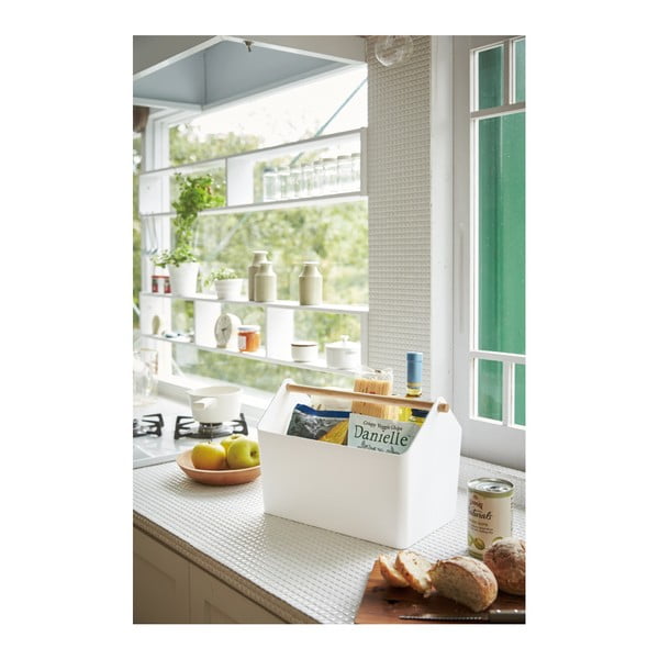 Bijela/u prirodnoj boji plastična kutija za pohranu 21x37x24 cm Favori – YAMAZAKI-image-2