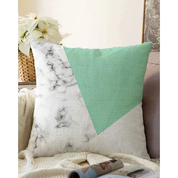Zeleno-siva jastučnica s udjelom pamuka Minimalist Cushion Covers Marble, 55 x 55 cm