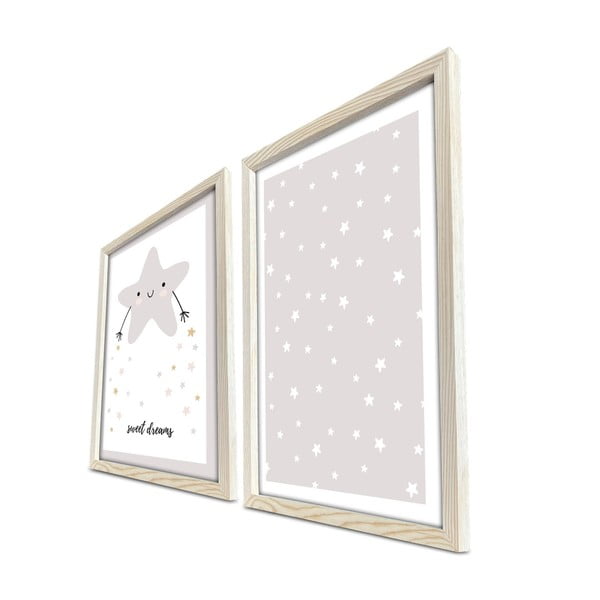 Dječje slike u setu od 2 kom 38x53 cm Sweet Dreams - Wallity-image-2