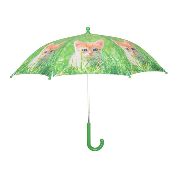 Zeleni kišobran s printom mačke Esschert Design Animals