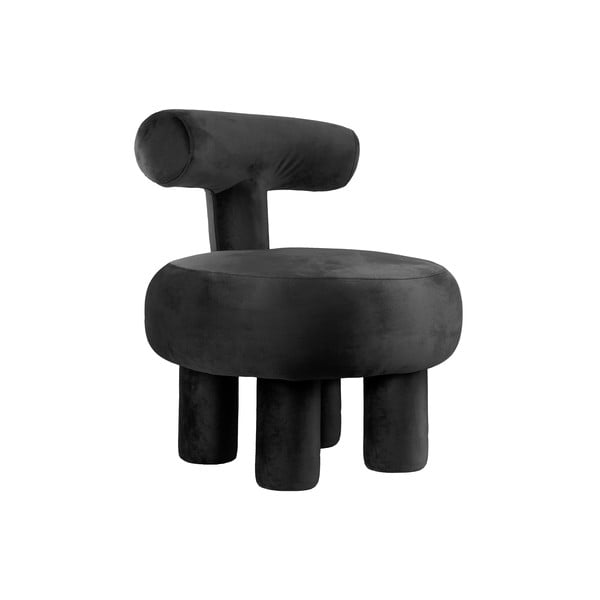 Crna baršunasti fotelja Abrazo – Leitmotiv