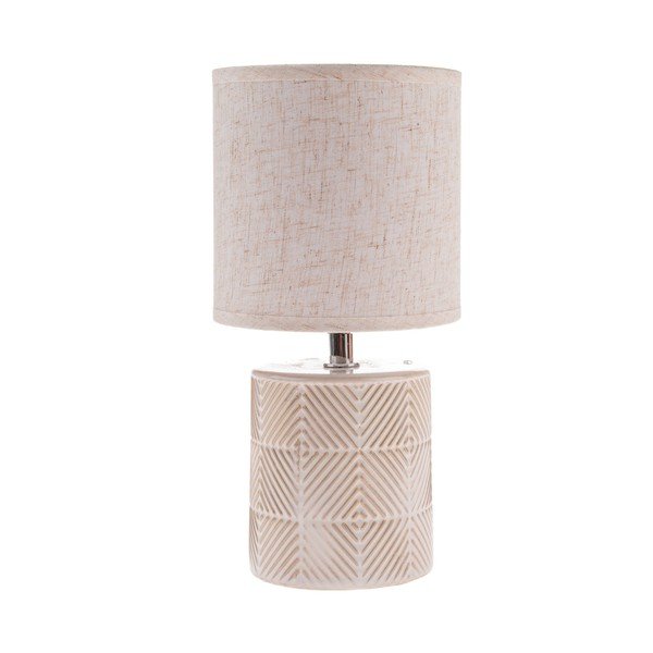 Bež stolna lampa keramička s tekstilnim sjenilom (visina 27 cm) Anita – Dakls
