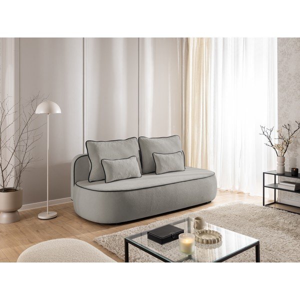 Crna/siva baršunasti sklopiva/s prostorom za odlaganje sofa 210 cm Saga – Ropez-image-2
