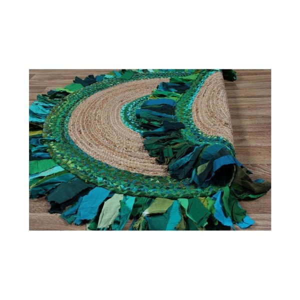 Okrugli tepih od jute i pamuka Eco Rugs Verde, Ø 120 cm-image-1