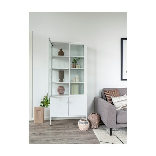 Bijela metalna vitrina 80x180 cm Brisbane – House Nordic-image-4
