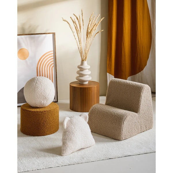 Krem dječji jastuk za sjedenje od bouclé tkanine Bear – Wigiwama-image-4