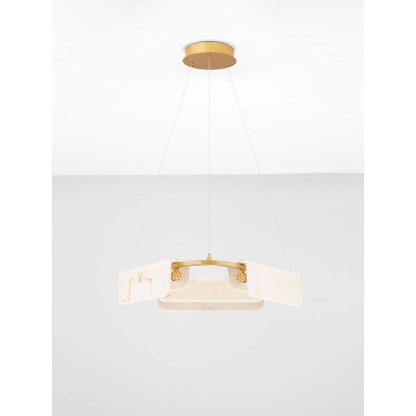 Krem/mjedena LED viseća svjetiljka u mramornom dekoru s mogućnosti zatamnjivanja ø 63 cm Aider – Nova Luce-image-4