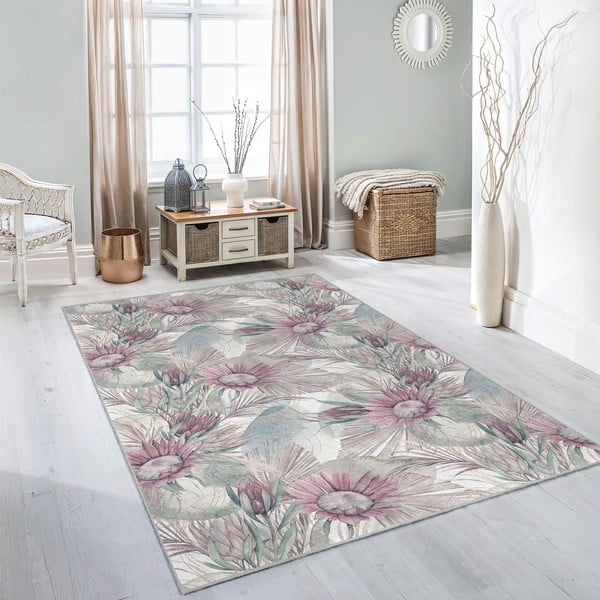 Ljubičasti/sivi perivi tepih 160x230 cm Dusty Flowers – Mila Home-image-2