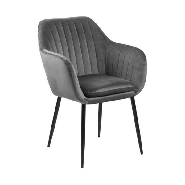 Tamno siva blagovaonska stolica s metalnom bazom Bonami Essentials Emilia