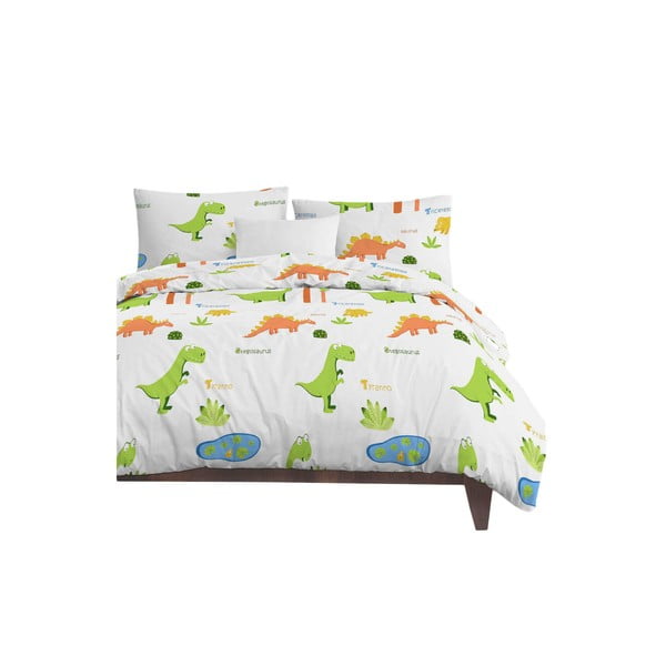 Bijela dječja posteljina za krevet za jednu osobu 140x200 cm Dinolar – Mijolnir